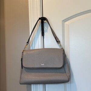 Kate Spade Pebbled Leather Shoulder Bag in Gray